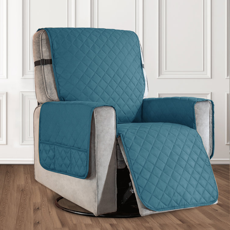 subrtex Quilted Reversible Box Cushion Recliner Slipcover With 6 Side